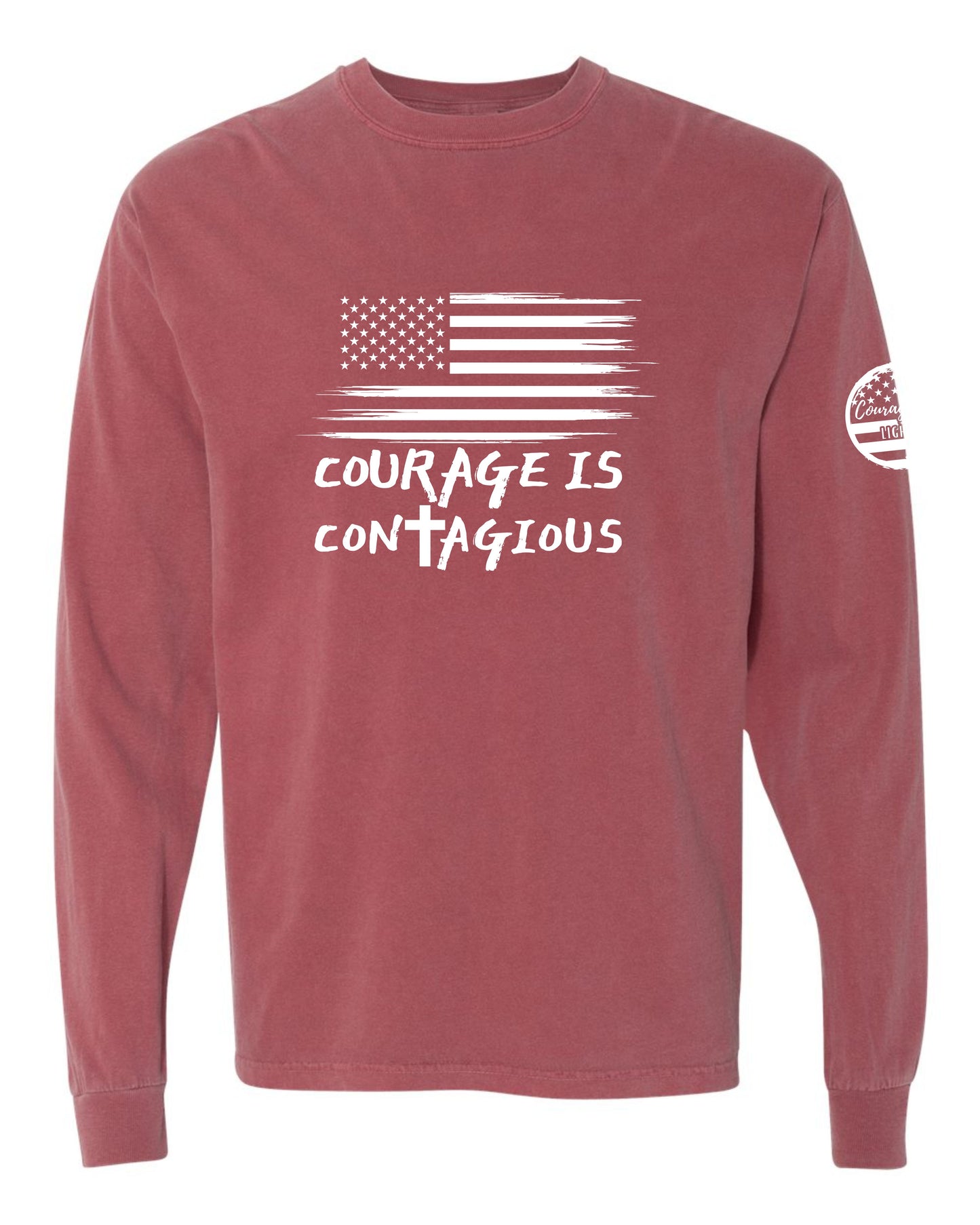 Courage Is Contagious - Garment-Dyed Long Sleeve T-shirt