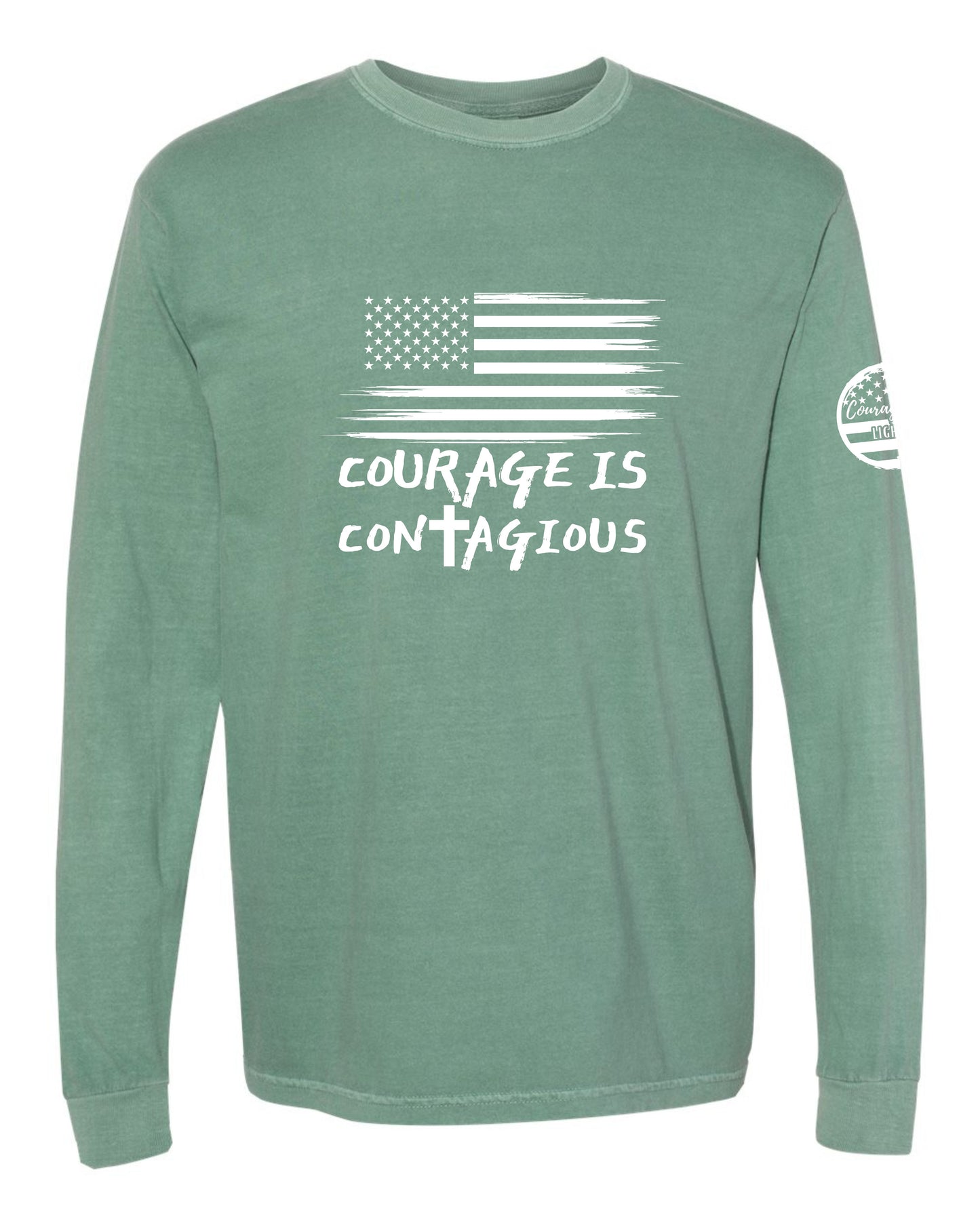 Courage Is Contagious - Garment-Dyed Long Sleeve T-shirt