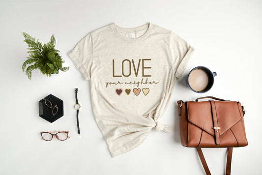 Love Your Neighbor - Unisex T-shirt - Oatmeal